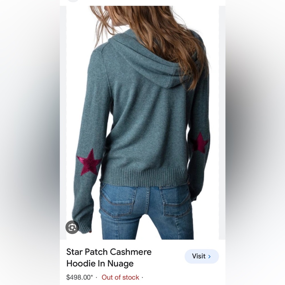 100% Cashmere Zadig & Voltaire hoodie, brand new without tags in Nuage colour